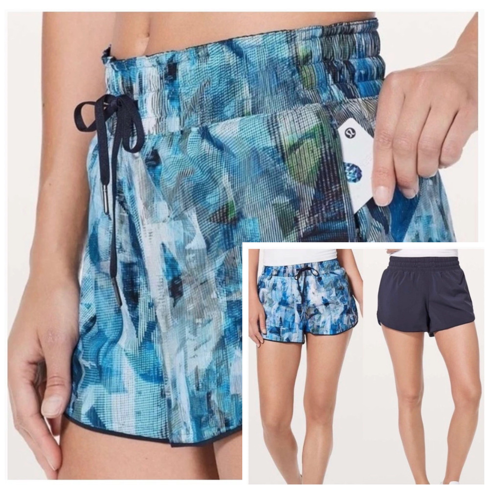 Lululemon Choose A Side 3" Short 10 Sun Dazed Multi Blue Black Night Reversible